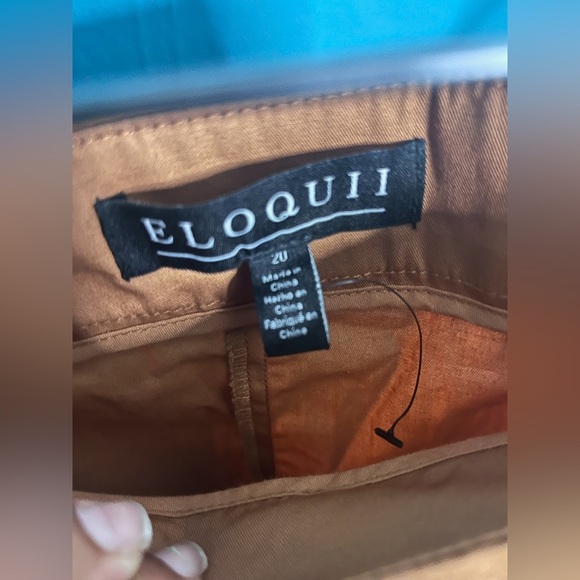 Eloquii Tie Waist Wide-Leg Pants in Bran 20 NWOT COTTON PANTONE STATEMENT boho - Picture 5 of 7